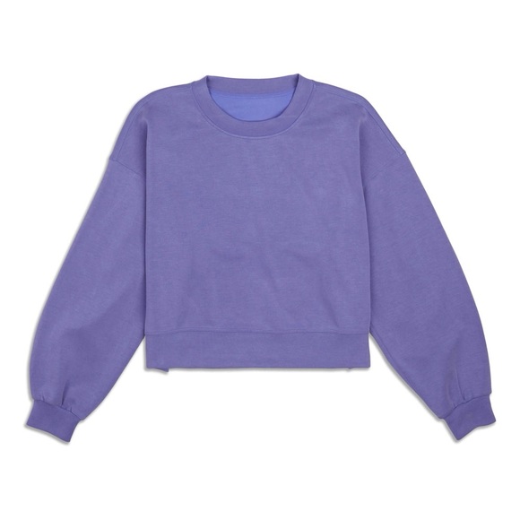 lululemon athletica Sweaters - NWOT Lululemon Perfectly Oversized Cropped Crew Softstreme in Periwinkle Size 8